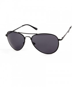 Aviator Metal Classic Aviator Color Lens Sunglasses Medium Size P968 - Black-smoke Lens - CU11BJ60JG1 $13.76