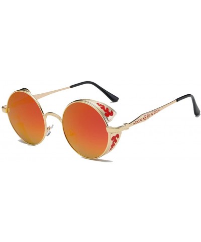 Round Retro Trendy Cool Steampunk Flip Lens UV Protection Polarized Round Sunglasses - C5 - C912NFH970Q $17.08