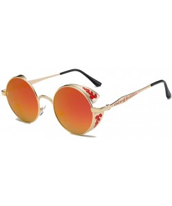 Round Retro Trendy Cool Steampunk Flip Lens UV Protection Polarized Round Sunglasses - C5 - C912NFH970Q $17.08