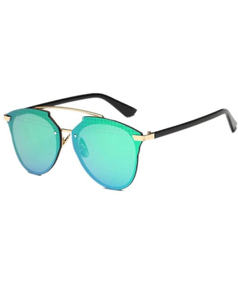 Rimless Women Fashion Pilot Mirror UV400 Metal Sunglasses Men Glasses Eyewear - Green - CJ182Z6TKGR $8.03