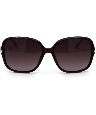 Butterfly Womens Polarized Lens Oversized Butterfly Fashion Sunglasses - Burgundy Smoke - CF19289OAMY $13.67