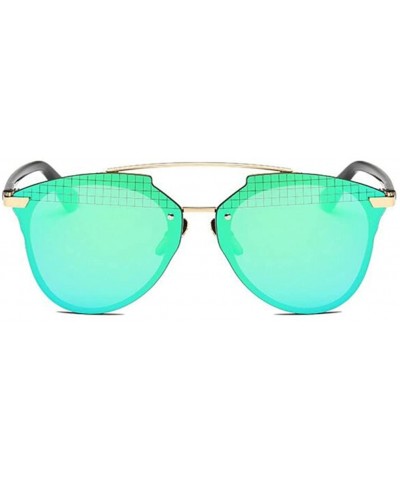 Rimless Women Fashion Pilot Mirror UV400 Metal Sunglasses Men Glasses Eyewear - Green - CJ182Z6TKGR $8.03