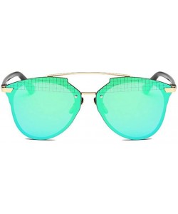 Rimless Women Fashion Pilot Mirror UV400 Metal Sunglasses Men Glasses Eyewear - Green - CJ182Z6TKGR $8.03
