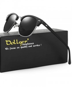 Semi-rimless Polarized Sunglasses Classic Semi-Rimless Frame Retro Brand Sunglasses for Men and Women UV 400 Protection - C31...