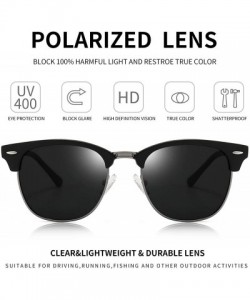 Semi-rimless Polarized Sunglasses Classic Semi-Rimless Frame Retro Brand Sunglasses for Men and Women UV 400 Protection - C31...