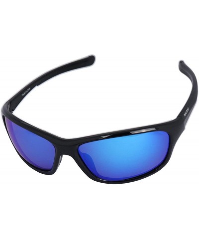 Rimless Polarized Sunglasses Protection Lightweight - 02-shiny Black Frame Blue Revo Lens - CE1967Z70O6 $18.06