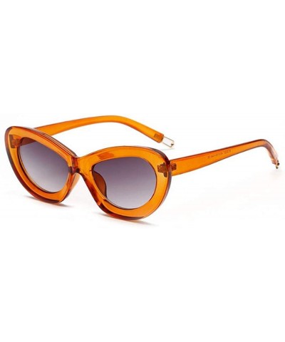 Cat Eye Retro Cat Eye Sunglasses Women Candy Colors Resin lens Glasses UV400 - Orange - C318NLXOL4Q $7.92