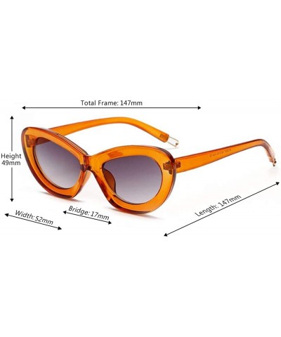 Cat Eye Retro Cat Eye Sunglasses Women Candy Colors Resin lens Glasses UV400 - Orange - C318NLXOL4Q $7.92