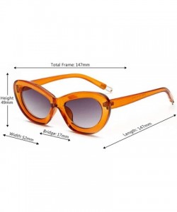 Cat Eye Retro Cat Eye Sunglasses Women Candy Colors Resin lens Glasses UV400 - Orange - C318NLXOL4Q $7.92