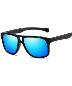 Aviator Fashion Square Sunglasses Men Driving Sun Glasses For Men Brand Sand Black - Blue - C218XQYC6HT $8.88