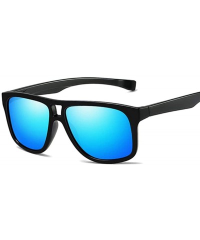 Aviator Fashion Square Sunglasses Men Driving Sun Glasses For Men Brand Sand Black - Blue - C218XQYC6HT $8.88