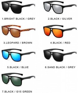 Aviator Fashion Square Sunglasses Men Driving Sun Glasses For Men Brand Sand Black - Blue - C218XQYC6HT $8.88