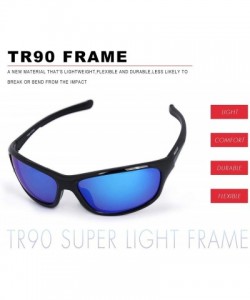 Rimless Polarized Sunglasses Protection Lightweight - 02-shiny Black Frame Blue Revo Lens - CE1967Z70O6 $18.06