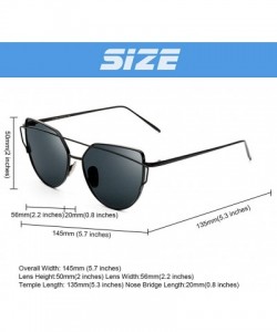 Aviator Sunglasses for Men-Metal Frame Polarized Oversized Cateyes Sunglasses - Gold-blue-e7 - CE18D3Y68ES $10.47