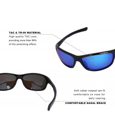 Rimless Polarized Sunglasses Protection Lightweight - 02-shiny Black Frame Blue Revo Lens - CE1967Z70O6 $18.06