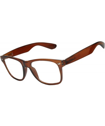 Wayfarer OWL - Non Prescription Glasses for Women and Men - Clear Lens - UV Protection - Brown_clear - CS189LK9DEA $7.84