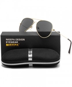 Aviator Aviator Polarized Sunglasses Classic Protection - Grey Lens/Gold Frame - CL18CNRZXK8 $11.27