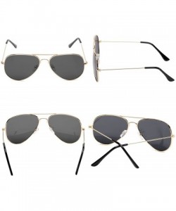 Aviator Aviator Polarized Sunglasses Classic Protection - Grey Lens/Gold Frame - CL18CNRZXK8 $11.27