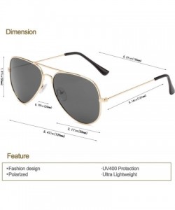 Aviator Aviator Polarized Sunglasses Classic Protection - Grey Lens/Gold Frame - CL18CNRZXK8 $11.27