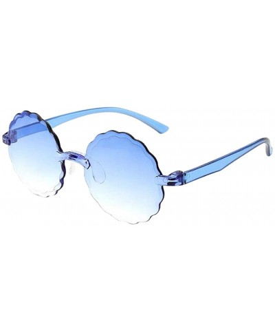 Rimless Rimless Sunglasses Transparent Eyewear - F - C21906QZ7MY $8.96