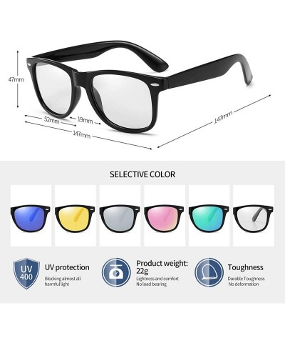 Semi-rimless Polarized Sunglasses For Men Women Retro TR90 Frame Square Shades Vintage Classic Sun Glasses - CP127VQQ2JZ $20.70
