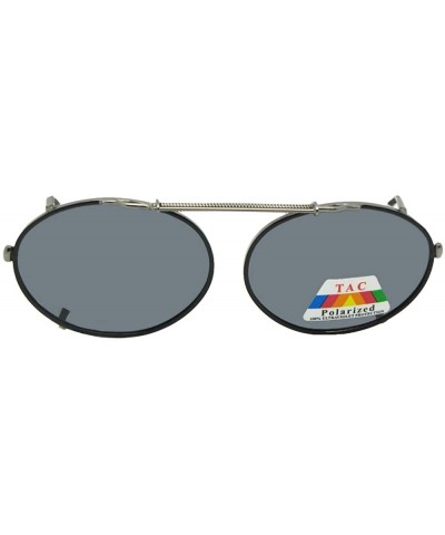 Oval Oval Polarized Clip-on Sunglasses - Black Frame-gray Lenses - CA18YXQ2HRU $11.94