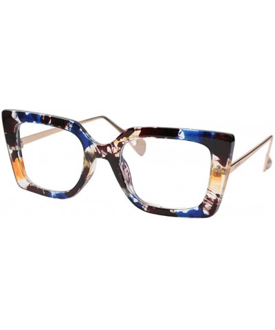 Oversized Anti-Blue Block Light Pearl Inlay Arm Cat Eye Reading Glasses - Anti Blue - Marble Pattern as Picture - CM18XMKXST8...