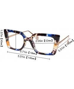 Oversized Anti-Blue Block Light Pearl Inlay Arm Cat Eye Reading Glasses - Anti Blue - Marble Pattern as Picture - CM18XMKXST8...