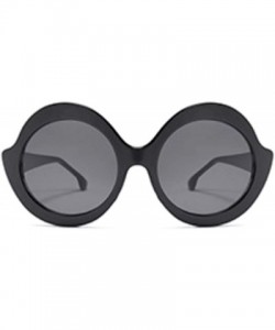 Aviator Oversized Retro Round Sunglasses Candy color Hinge Women Sun Glasses - Black Gray - CN18NHOIADD $21.29