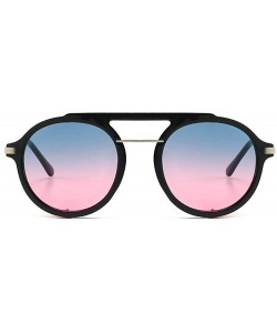 Round Fashion Round frame Lady Brand Designer punk style glasses Vintage men Anti-wind sunglasses UV400 - Red - CV18S8994YW $...