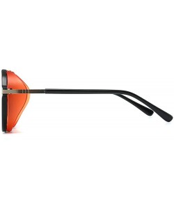 Round Fashion Round frame Lady Brand Designer punk style glasses Vintage men Anti-wind sunglasses UV400 - Red - CV18S8994YW $...