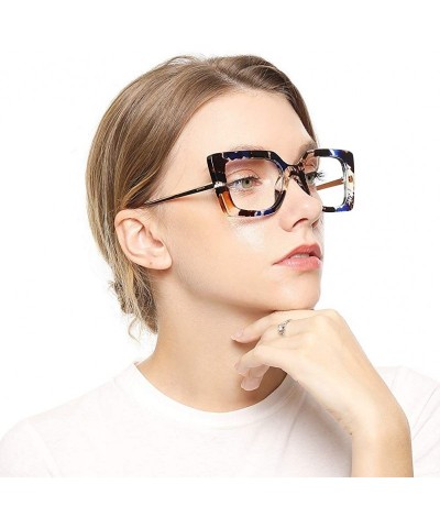 Oversized Anti-Blue Block Light Pearl Inlay Arm Cat Eye Reading Glasses - Anti Blue - Marble Pattern as Picture - CM18XMKXST8...