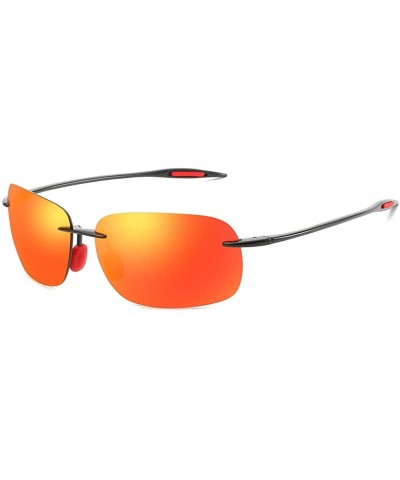 Sport Ultralight Rimless Sunglasses NON Polarized P8511 - 6 Black/Red - CR18ANZONH9 $11.07