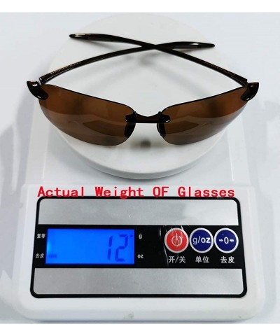 Sport Ultralight Rimless Sunglasses NON Polarized P8511 - 6 Black/Red - CR18ANZONH9 $11.07