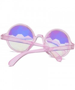 Oval Unisex Kaleidoscope Sunglasses Dance Party EDM Festival Diffraction Mosaic Party Black Festival Sunglasses - Pink - C018...