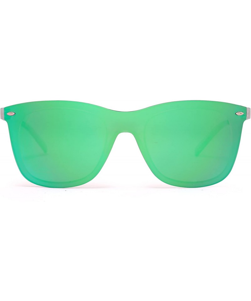 Cat Eye Rimless Mirrored Sunglasses One Piece Frameless Eyeglasses Men Women - C0187SA0AH0 $17.99