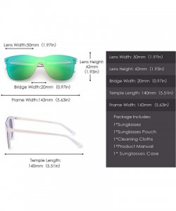 Cat Eye Rimless Mirrored Sunglasses One Piece Frameless Eyeglasses Men Women - C0187SA0AH0 $17.99