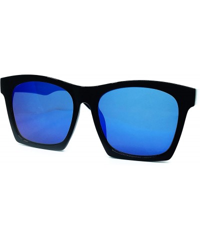 Rimless 7242 Premium Oversize XXL Women Men Mirror Havana Tilda Shadow Style Fashion Sunglasses - Blue - C318HHKOMW6 $16.56