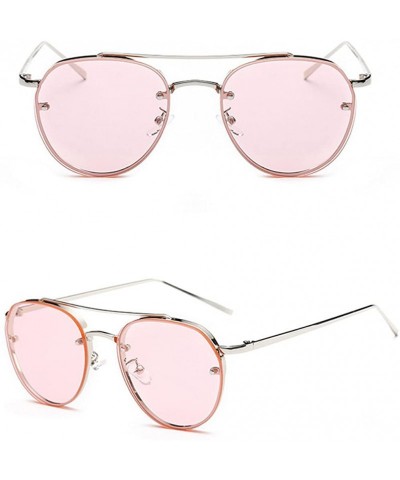 Rimless Reflective Rimless Sunglasses Fashion Vintage Eyewear for Unisex - Pink - C1183A94LST $10.07