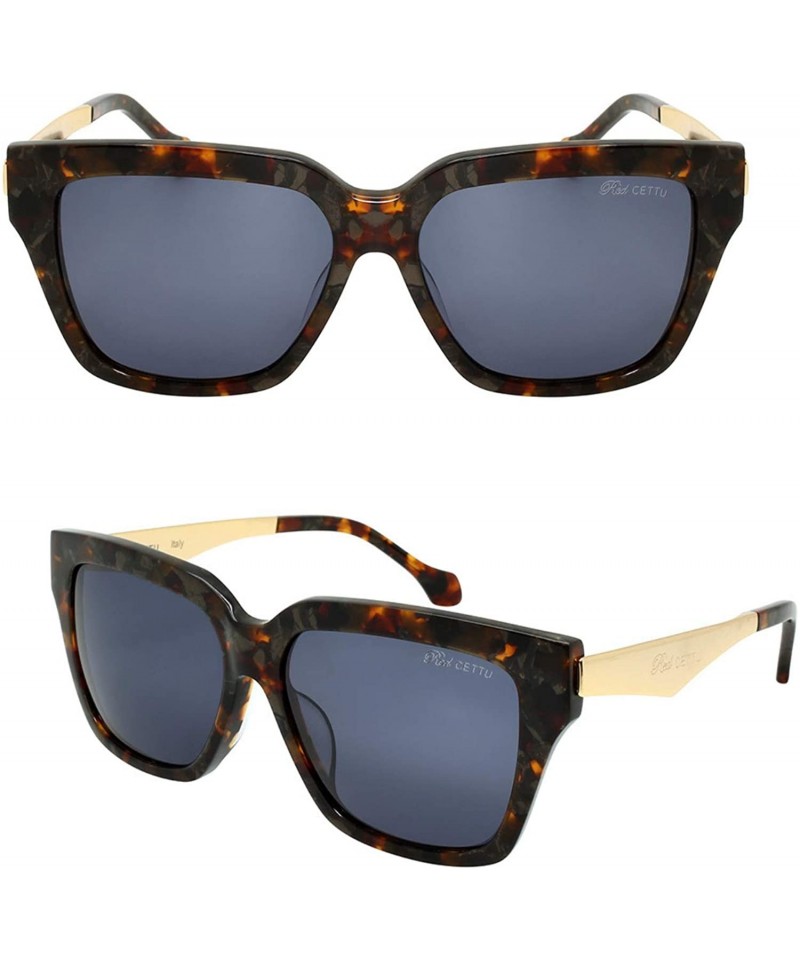 Oval Retro Inspired Handmade Acetate Square Sunglasses with Quality UV CR39 Lens Gift Pakcage Included - C518RIH69H6 $79.31