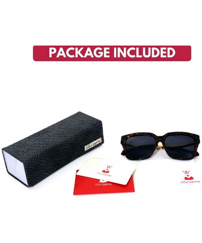 Oval Retro Inspired Handmade Acetate Square Sunglasses with Quality UV CR39 Lens Gift Pakcage Included - C518RIH69H6 $41.20