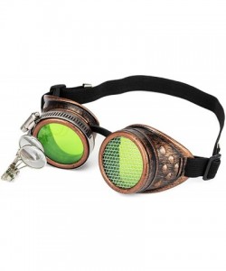 Sport Steampunk Kaleidoscope Goggles Rainbow Crystal - Red Copper(no Rivet ) - CR18UD25Y5Z $10.18