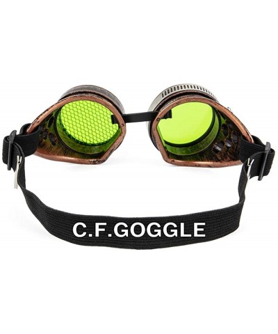 Sport Steampunk Kaleidoscope Goggles Rainbow Crystal - Red Copper(no Rivet ) - CR18UD25Y5Z $10.18