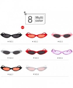 Oval Mini Vintage Retro Extra Narrow Oval Round Skinny Cat Eye Sun Eye Glass (Color NO.1) - No.1 - CY18XCWK3NW $27.01