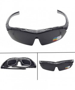 Sport Polarized Sports Sunglasses UV400 Riding goggles for Men Women Glasses - Gray/Black - CU18TA84E9S $9.63