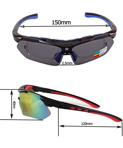 Sport Polarized Sports Sunglasses UV400 Riding goggles for Men Women Glasses - Gray/Black - CU18TA84E9S $9.63