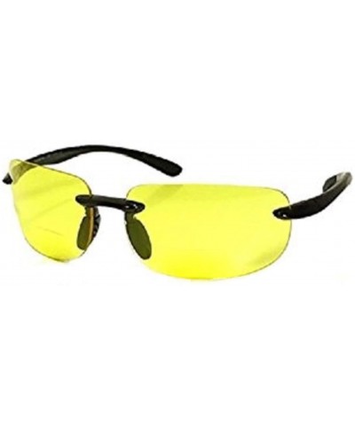 Rectangular Men and Women Rimless Bifocal Sports Lightweight Style Sun Readers - Outdoor Reading Sunglasses - Black Yellow - ...