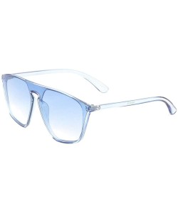 Shield Retro Crystal Geometric One Piece Shield Sunglasses - Blue - C5197U7E9KT $13.23
