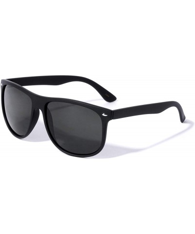 Aviator Classic Style Super Dark Lens Sunglasses - Matte Black - C91965L3EIY $15.70