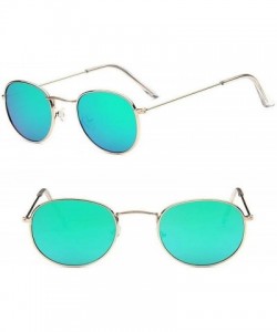 Oversized 2019 Retro Round Sunglasses Women Brand Designer Sun Glasses For Women Alloy Mirror Sunglasses - Blue - CD18W7YEL8E...